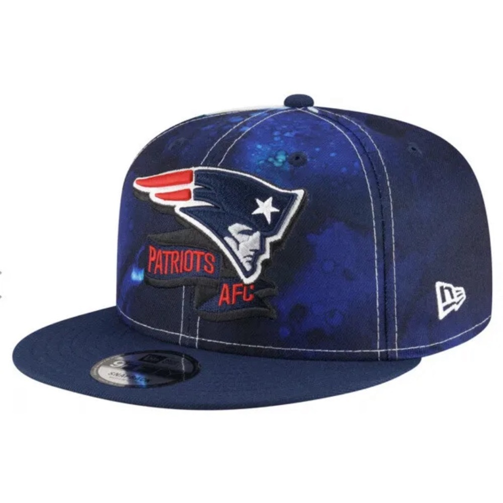 New Era Men's New England Patriots Sideline Ink Dye 9Fifty Blue Adjustable Hat